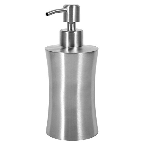 Stainless Steel Liquid Soap Dispenser, Pump Design with Wide Open Mouth for Easy Refill, Refillable Shampoo Lotion Bottl - color: 400ml