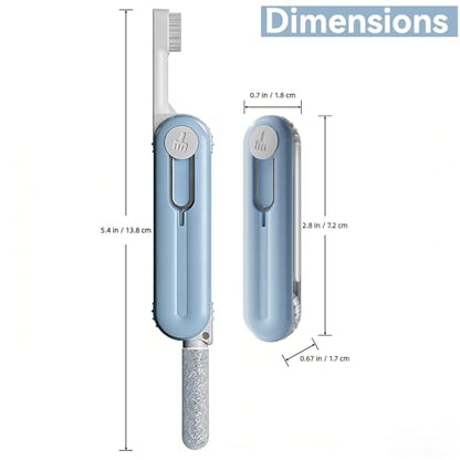 Electronic Cleaning Kit for Earbuds Phone, 3-in-1 Cleaner Tool with High-Density Brush SIM Ejection Pin, Portable 2.8in Case for AirPods iPhone Tablet Charging Port - Blue - size: 3-in-1
