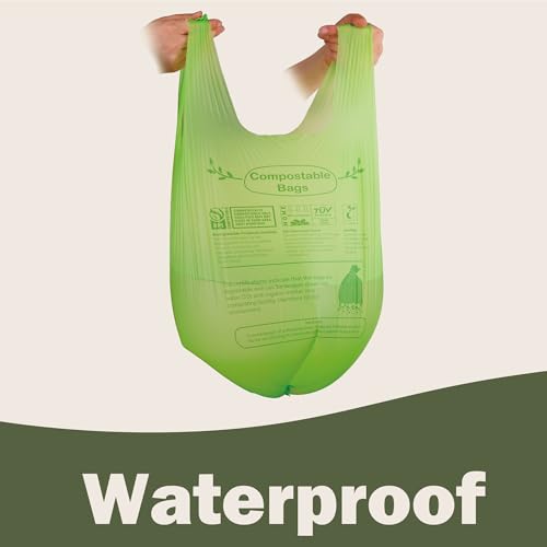 Compost Bags 4-5 Gallon with Handles Tie Extra Thick 0.78 Mils Wastebasket Liners Bags for Kitchen Bathroom Office US BPI ASTM D6400 and Europe OK Compost Home Certified - style: 5 Gallon
