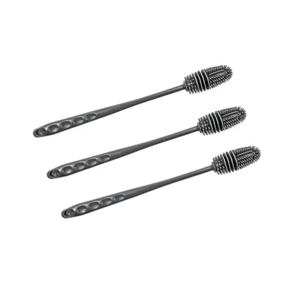 Silicone Bottle Brush 3pcs, Long Handle Bottle Cleaner, 13" Bottle Cleaning Brush for Flasks, Vacuum Sports Bottles, Vases and Glassware (Grey)
