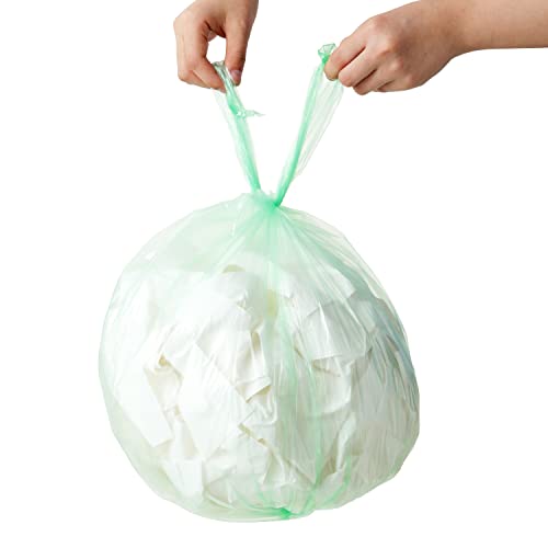 2.6 Gallon Trash Bag 150 Count, Unscented Strong Handle Tie Garbage Bags Fit 10 Litter Trash Can, Three Colors for Kitchen, Bathroom, Bedroom, Office (Green, White, Black)