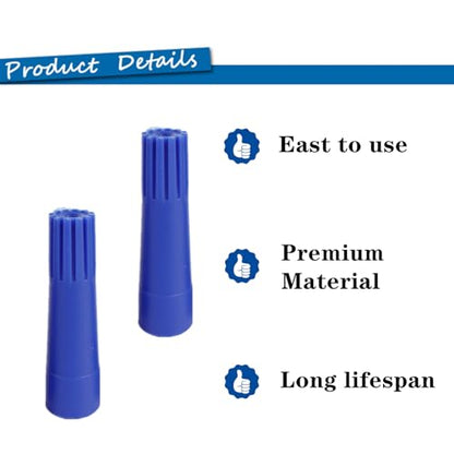 3 Pcs Blue Squeegee Adapter – Converts Threaded Tip to Standard Friction Taper Fit for Squeegee Cleaning Tools