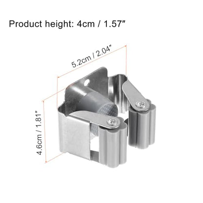 uxcell 12pcs Mop Broom Holder Wall Mount, 304 Stainless Steel Mop and Broom Holder, Wall Mounted Broom Hanger for Bathroom, Kitchen, Office, Grey - color: Grey