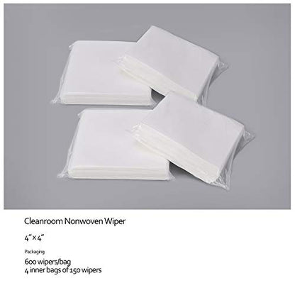 AAwipes Cleanroom Wipers 4x 4 (1200 Pcs, Cellulose/Polyester Blend, Grade A, 68GSM) Lint Free Wipes 4" x 4" for Lab, Electronics, Pharmaceutical, Printing and Semiconductor Industries
