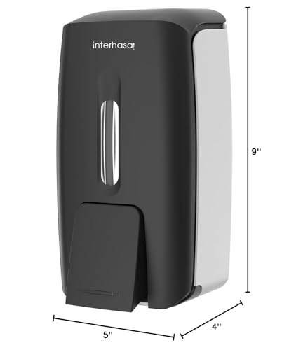 Soap Dispenser Wall Mount 28oz Commercial Hand Soap Dispenser for Bathroom Liquid Gel Hand Sanitizer Dispenser No Drilling Black - color: Black