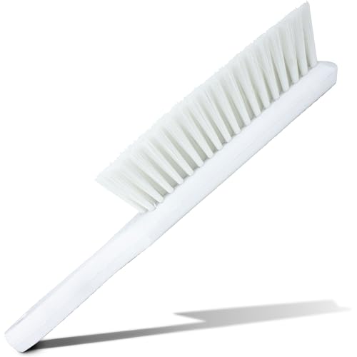SPARTA 8 Inch Soft Counter Brush with Polyester Bristles and 5 Inch Handle, Color Coded Handheld Broom for Tables Countertops and Foodservice Surfaces, 13 Inch Overall Length, White, Pack of 6 - color: White