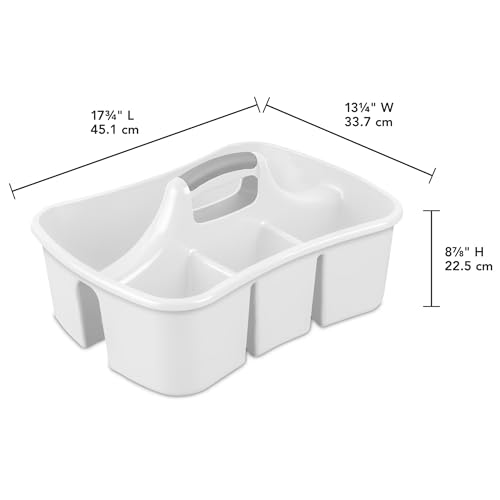 Extra Large 5 Gal Divided Cleaning Caddy Organizer with Handle - Cleaning Supplies for Housekeeping - Shower Caddy Portable - Shower Caddy Dorm - Cleaning Supplies Organizer - 17.75 x 13.25 x 7.75