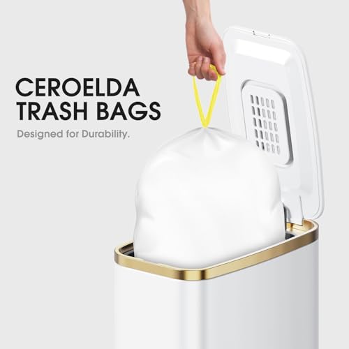CEROELDA 1.6 Gallon Small Trash Bags, 120 Count Mini Drawstring Garbage Bags Unscented fit 4.5-8 Liter, 1.2-2 Gallon Thick Plastic Wastebasket Liners for Bathroom Bedroom Office Toilet - size: 120 Count