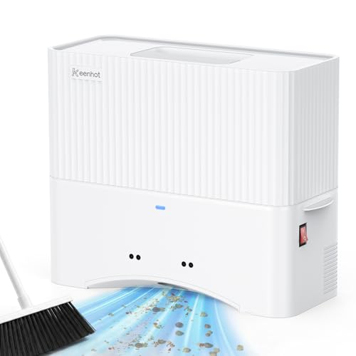 Keenhot Touchless Vacuum Automatic Dustpan - 20Kpa Suction Ultra Fast & Powerful Hair Vacuum for Sweeping Salons Pet Hair Food Dirt Home Kitchen Compact Electric Canister Vacuum Cleaner（White） - color: White