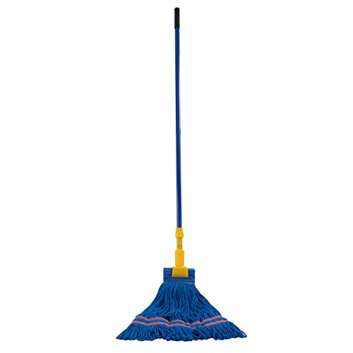 Matthew Cleaning Commercial Quick-Change Iron Mop Handle for Floor Cleaning Heavy Duty Mop Stick Replacement 60inch Jaw Clamp-Style Wet Mop Gripper Holder Handle 12 Packs - color: Small Jaw Clamp - Blue