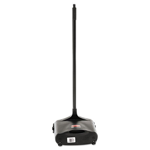 Rubbermaid Commercial Products Dustpan with Long Handle Plastic Black Compatible with Any Broom for Lobby/Restaurant/Office/Home/Dog Pooper Scooper 12.50" Wide