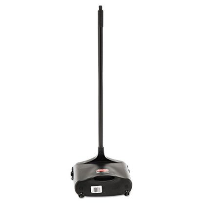 Rubbermaid Commercial Products Dustpan with Long Handle Plastic Black Compatible with Any Broom for Lobby/Restaurant/Office/Home/Dog Pooper Scooper 12.50" Wide