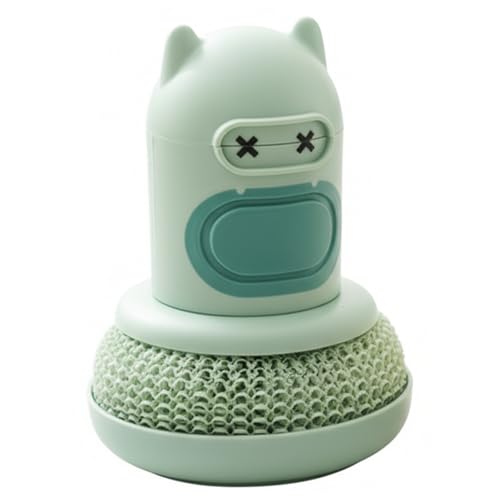 Soap Dispensing Silicone Dish Scrubber Press-to-Dispense Kitchen Scrub Brush for Dishes Pots & Pans - Green - color: Green