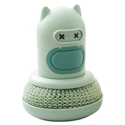 Soap Dispensing Silicone Dish Scrubber Press-to-Dispense Kitchen Scrub Brush for Dishes Pots & Pans - Green - color: Green