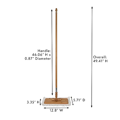 Harper Live.Love.Clean. Bamboo 2-in-1 Smooth Surface Wet/Dry Dust Mop with (2) Washable Pads for Cleaning Dust, Pet Hair & Fine Dry Dirt - style: Bamboo Wet/Dry Dust Mop