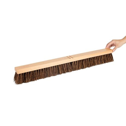 Restaurantware-BROOM HEAD ONLY: Clean Tek Professional 30-Inch Indoor Broom Head, 1 Heavy-Duty Push Cleaning Tool - Handle And Brace Sold Separately, Palmyra Bristles, Wooden, Outdoor Use - size: 30", style: Wood, with Palmyra Unflagged Bristles