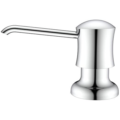 Soap Dispenser for Kitchen Sink Chrome Upgrade Built-in and Refill-from-Top Design with Liquid Hand & Dish Soap Bottle - color: Chrome, size: with Bottle