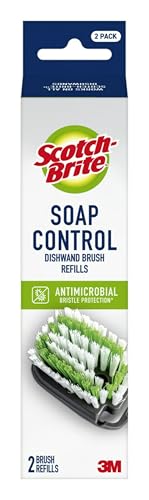 Scotch-Brite Soap Control Dishwand Brush Refills, Non-Scratch Scrub Brush Heads, Durable & Odor-Resistant, 3 Count (6 Total Refills) - size: 3 Count (6 Total Refills)