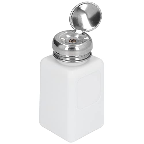 ESD Solvent Dispenser Bottle, Anti Static Press Pump Dispensing for Lab Workbench HDPE Stainless Steel White 200ml 1 Pack
