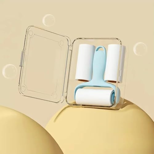 Mini Travel Lint Roller, Compact Portable Pet Hair Remover Tool with Strong Adhesive Surface, Suitable for Clothes, Furniture and Travel Use (Blue) - color: Blue