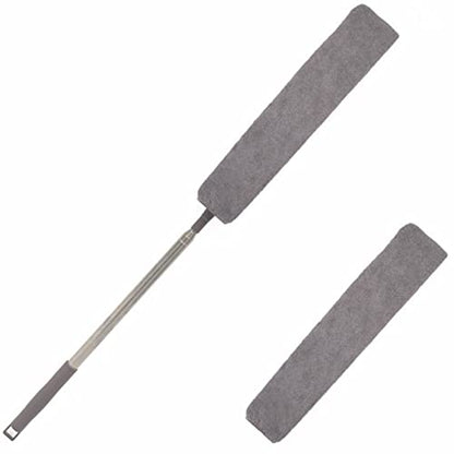 Retractable Gap Dust Cleaner, Under Refrigerator/Sofa Cleaning Tool, Microfiber Gap Duster with Extendable Pole 32-100 Inches, Suitable for Underneath Cleaning of Furniture, Fridges, Couch, Bed Gray - size: 32-100 Inch
