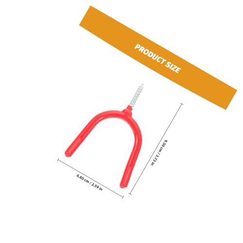 Ciieeo 16pcs Red Vinyl-Coated Steel Y-Shape Utility Hooks Screw-in Mop and Garage Tool Holders Wall Mount Garage Storage Accessories for Home Organization