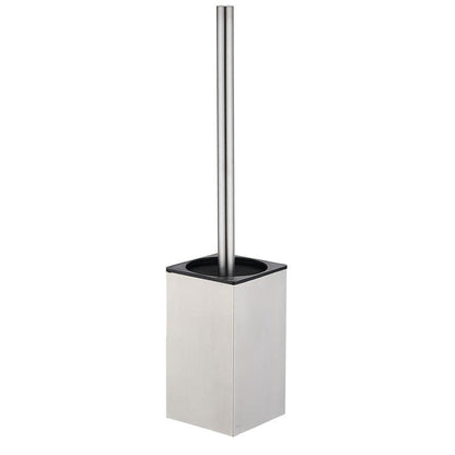 Toilet Brush and Holder, Stainless Steel Square Toilet Bowl Brush Freestanding with Lid,Toilet Cleaner Brush Set for Bathroom Storage,Brushed Silver - size: Free Standing
