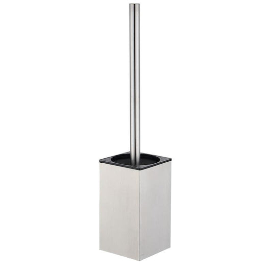 Toilet Brush and Holder, Stainless Steel Square Toilet Bowl Brush Freestanding with Lid,Toilet Cleaner Brush Set for Bathroom Storage,Brushed Silver - size: Free Standing