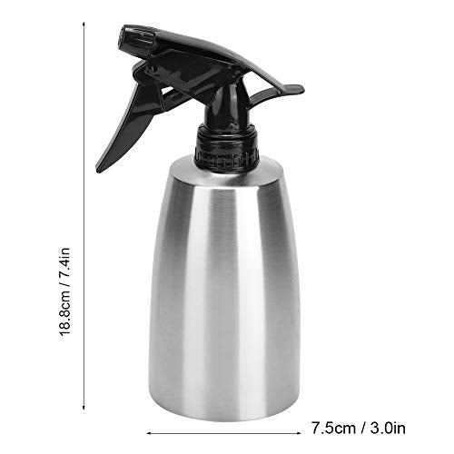 FLEXMAN 400ml Spray Bottles, Stainless Steel Water Spray Bottle with Ergonomic Handle, Seasoning Can with Adjustable Nozzle for Outdoor Barbecue, Cooking