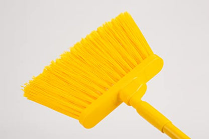 SPARTA 41082EC04 Plastic Color Coded Broom, Flagged Bristles, Long Broom With Angled Head For Large Debris, 56 Inches, Yellow, (Pack of 12) - color: Yellow