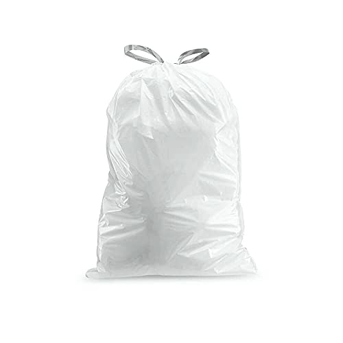 Plasticplace Custom Fit Trash Bags, Compatible with Simplehuman Code Q (50 Count), 13-17 Gallon Drawstring Garbage Liners, Heavy Duty Tear-Resistant - size: 50 Count (Pack of 1), style: Unscented