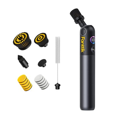 Fanttik Flip G10 Nano HomeCare Cordless Electric Spin Scrubber, 360° High-Torque Rotation, 2-Speed & 3-Angle, IPX7 Waterproof Cleaning Brush with 15 Brush Heads for Grout, Tiles, Sinks, Crevices