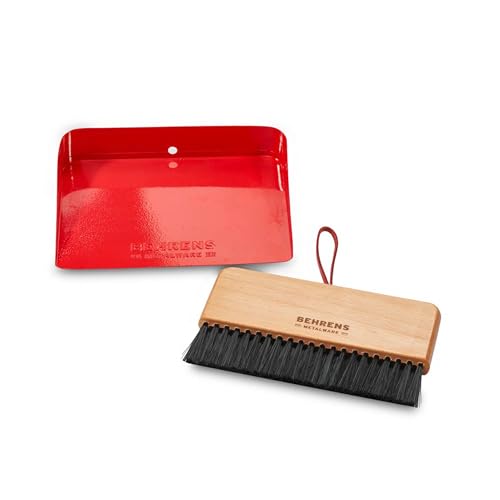 Behrens Red Galvanized Dustpan & Brush Set - color: Red