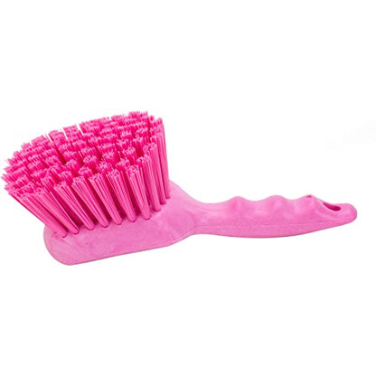 SPARTA 40541EC26 Plastic Scrub Brush, Utility Brush, Kitchen Brush With Hanging Hole For Cleaning, 8 Inches, Pink - color: Pink