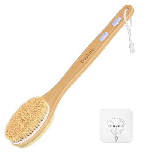 Back Scrubber for Shower,Bath Brush with Long Handle,Men and Women (Blue) | Bath Brush Body Exfoliator for Wet or Dry Brushing - color: Blue