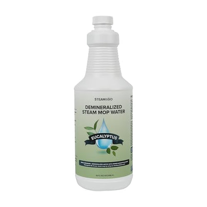 Steam & Go Demineralized Water for Steam Mop – Eucalyptus Mint Scent, 32 oz | Scented Floor Cleaner Solution, Ready-to-Use, Compatible with Any Steam Cleaner - size: 32 oz