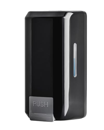 Wall Mounted Soap Dispenser with Large 34 oz. Capacity - A Black Commercial Hand Soap Dispenser or Hand Sanitizer Wall Mount Unit That Holds 25 pct More Than Other Brands - ADA Compliant - size: 1-Pack
