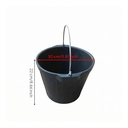 kowaku Outdoor Storage Barrel Rubber Utility Container with Solid Metal Carrying Handle Wide Mouth Versatile Organizer Suitable for Home Yard Shop Storage Room