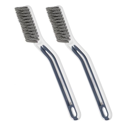 uxcell Crevice Cleaning Brush with Tweezer, Hard Bristle Gap Brush for Tidying Narrow Space, Deep Cleaning Supplies for Kitchen Sink, Toilet, Bathroom, Bathtub, Home, Window, White 2Pcs - color: White