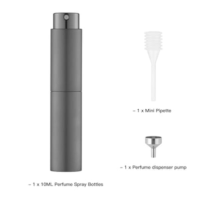Tekson 10ml Travel Perfume Atomizer Refillable, Mini Cologne Spray Bottle Empty, Small Coffee Spray Bottle (Grey) - color: grey