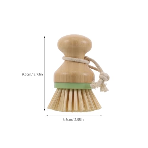 Dish Scrub Brush - Palm Brush with Ergonomic Wood Grip & Non-Scratch Medium Stiff Bristles for Cleaning Dishes, Pots, Pans, Kitchen Sink, Daily Dishwashing