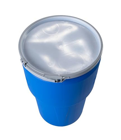 Eagle 14 Gallon Plastic Drum with Lid, Metal Lever-Lock, 26.5"x15", Open Head Lab Pack Drum Made of Durable, Lightweight HDPE, Withstands Weather and Chemicals, Made in USA, Blue, 1610MB - color: Blue, size: 14 Gallon, style: Metal Lever-Lock