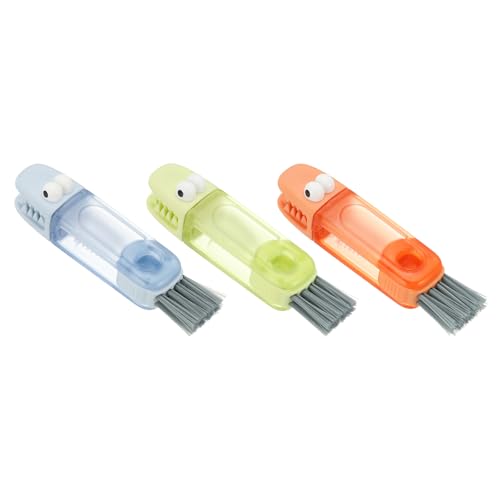 uxcell 3Pcs 4 in 1 Cup Lid Gap Cleaning Brush, Multifunction Silicone Bottle Cleaning Brush for Cleaning Tumbler Cup Narrow Neck Bottle Sports Water Bottle, Blue, Green, Red