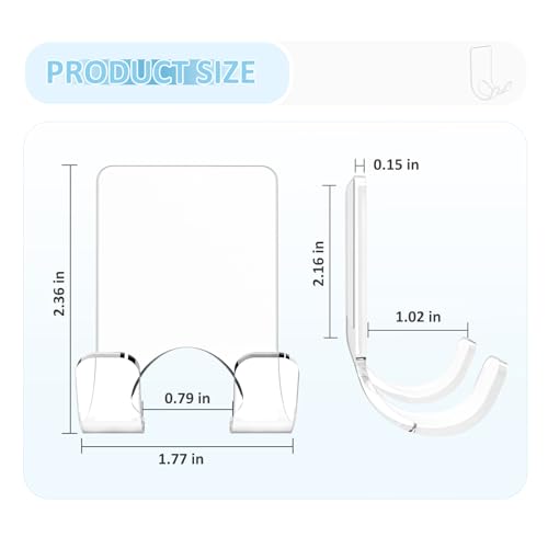 VIS'V Shower Wall Adhesive Razor Holder for His and Hers, Clear, 2 Pcs | Acrylic Material, Clear Invisible Design, Peel and Stick, Fit for Smooth Flat Surfaces - color: Clear
