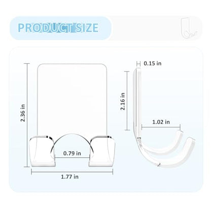 VIS'V Shower Wall Adhesive Razor Holder for His and Hers, Clear, 2 Pcs | Acrylic Material, Clear Invisible Design, Peel and Stick, Fit for Smooth Flat Surfaces - color: Clear
