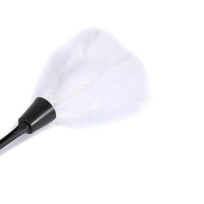 1pc Fashion Turkey Feather Duster with Black Reusable Plastic Handle Cleaning Tool White 35cm Durable and Useful