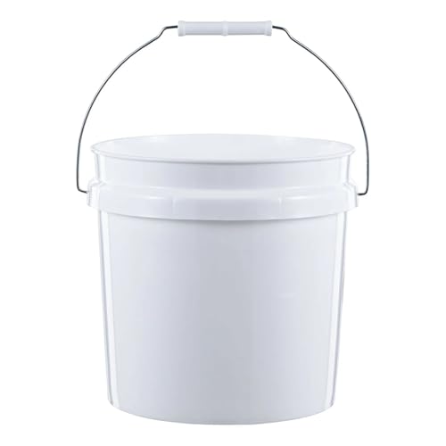 (2 Pack) 2 Gallon Round Comfort Handle Plastic Utility Bucket, White,Durable Round Cleaning and Storage Pails for Home, Garage, Garden