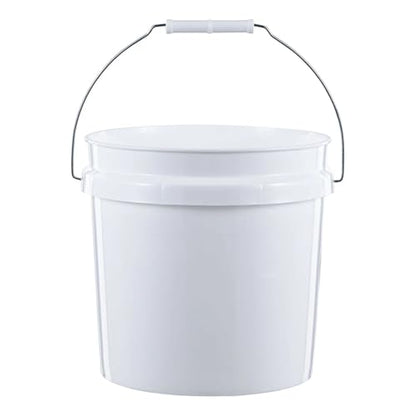 (2 Pack) 2 Gallon Round Comfort Handle Plastic Utility Bucket, White,Durable Round Cleaning and Storage Pails for Home, Garage, Garden