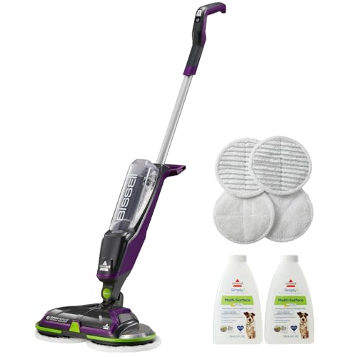 Bissell Spinwave Cordless Pet Spin Mop, 18V Electric Hard Floor Cleaner with Reusable Washable Pads, Pet Stain Removal for Sealed Wood Tile & Laminate Floors, 23157 - style: SpinWave Cordless Pet