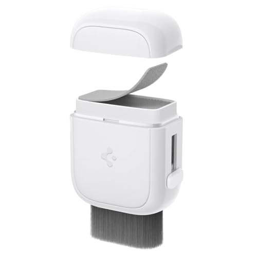 Spigen EZ Slide & Brush Screen Cleaner for Tesla Model Y 2025/26 (Juniper) & 3/Y/S/X/Cybertruck and Screens, Phones, Laptops, Tablets (Extra Microfiber Pad Included) [White] - color: White